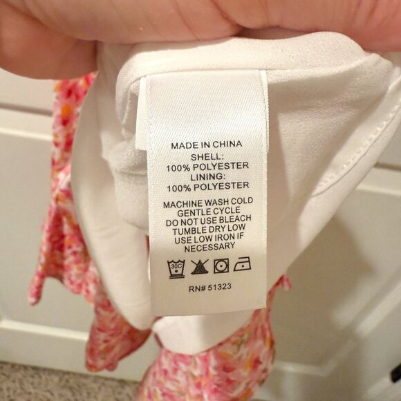 NWT CeCe Spring Breakers Pink Floral Flutter Sleeve Skater Tie Waist Dress XL - Picture 15 of 16